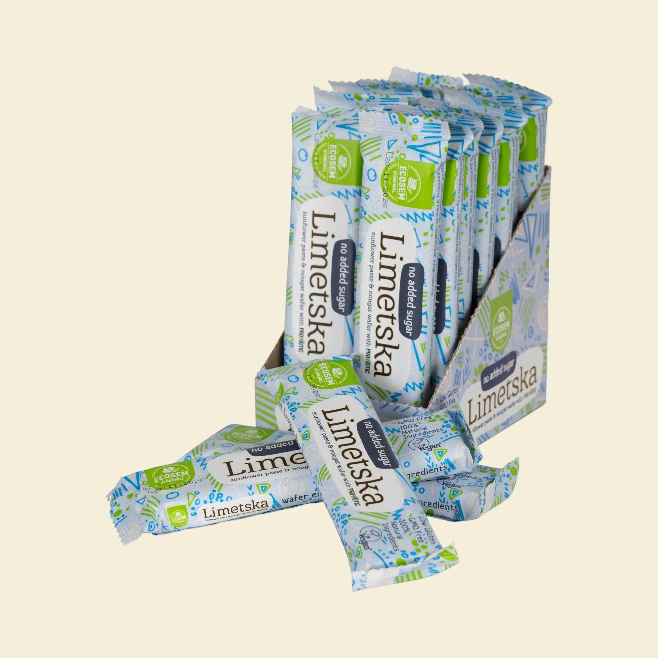 Spelt with Tahini and Nougat SUGAR-FREE + ProViotic - Vegan delight 16 pcs. x 30g