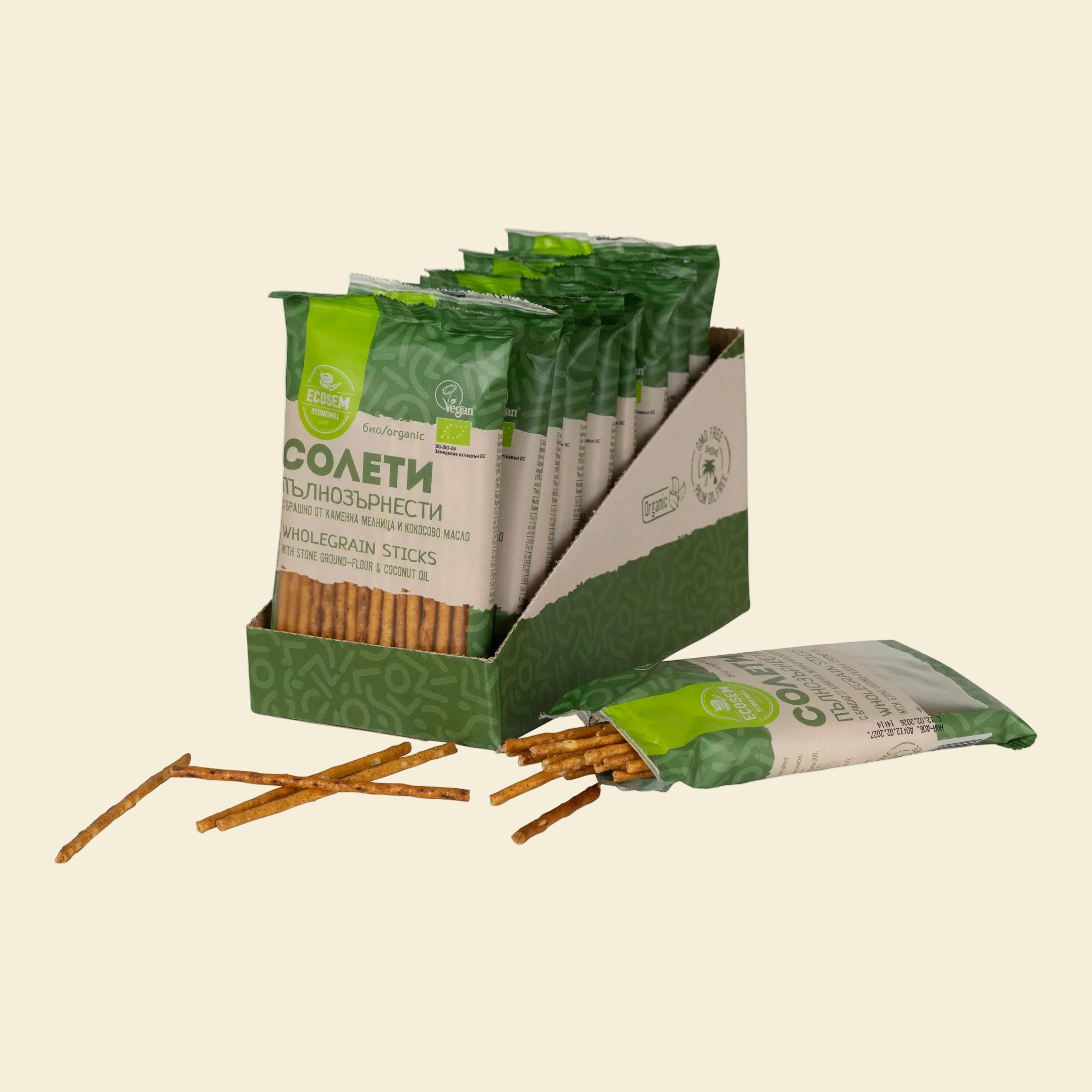 Био Солети от Пълнозърнеста Пшеница с Квас – Класически вкус, преоткрит с грижа кашон 10 бр. по 60 гр.