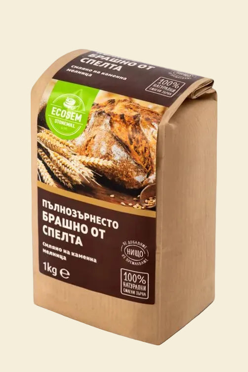 Natural whole grain spelt flour stone-ground