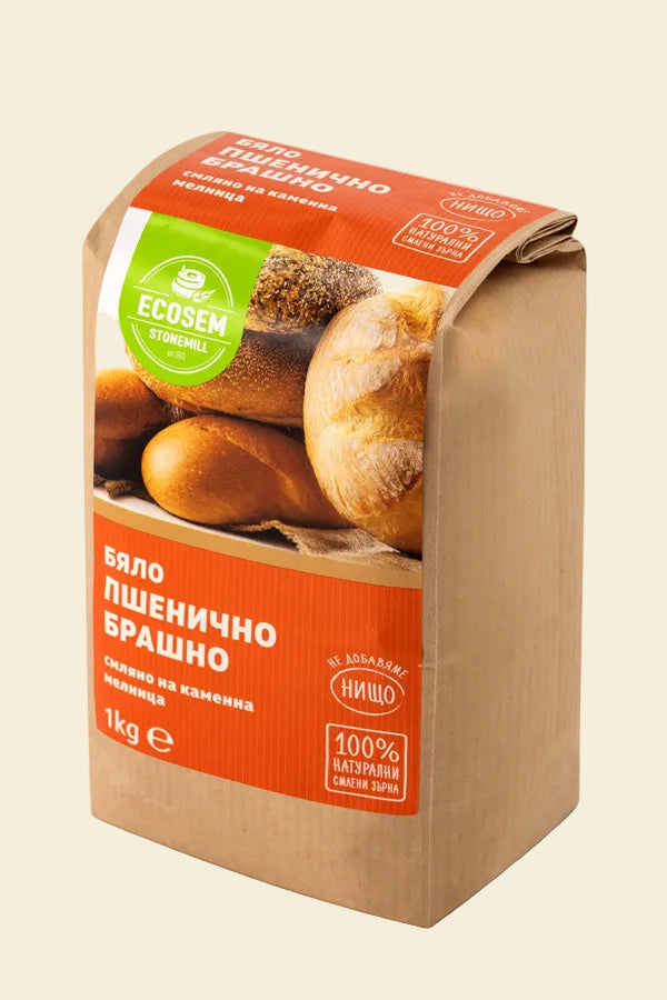 Stone-ground natural white wheat flour