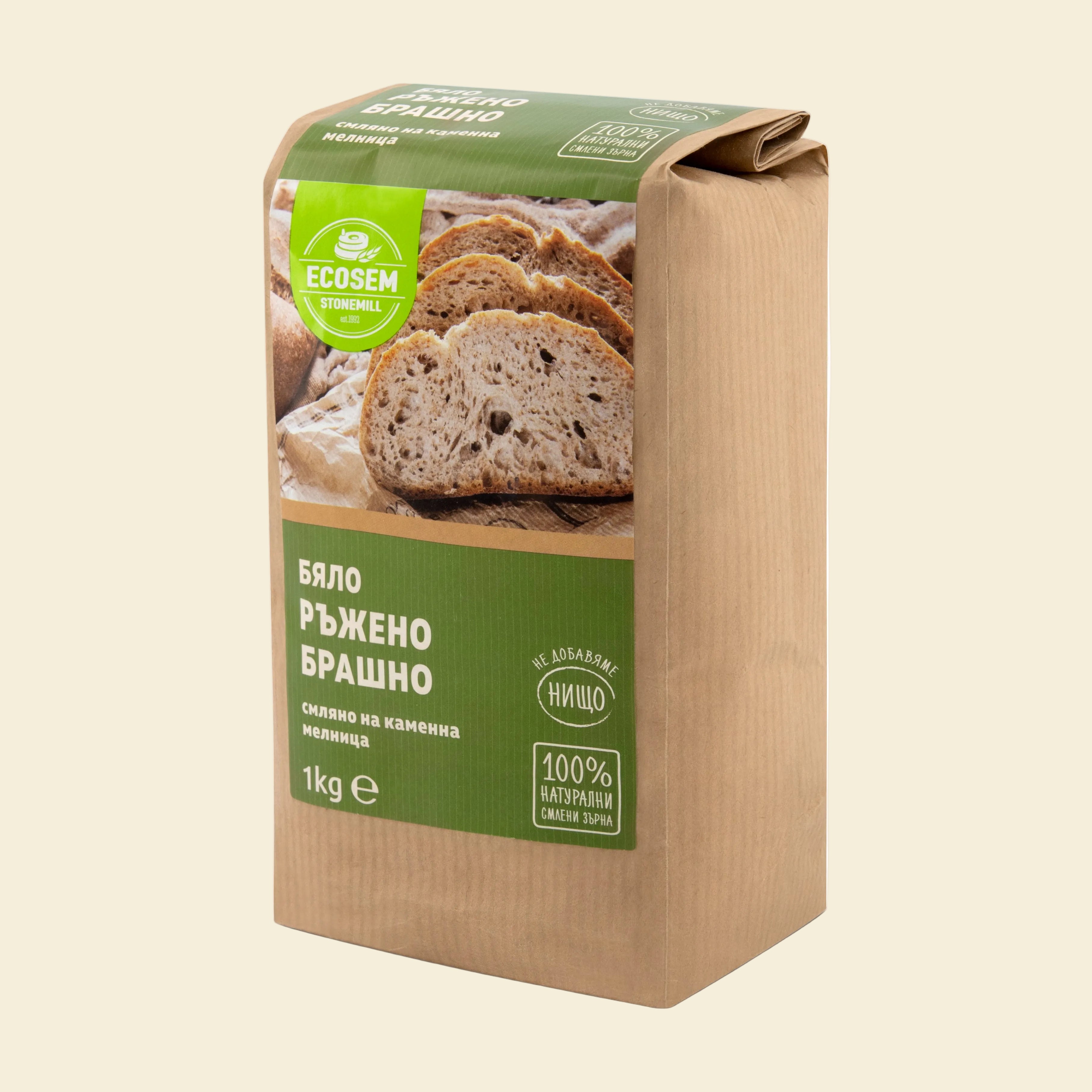 White rye flour stone-ground