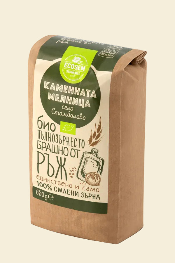 Organic wholemeal rye flour stoneground
